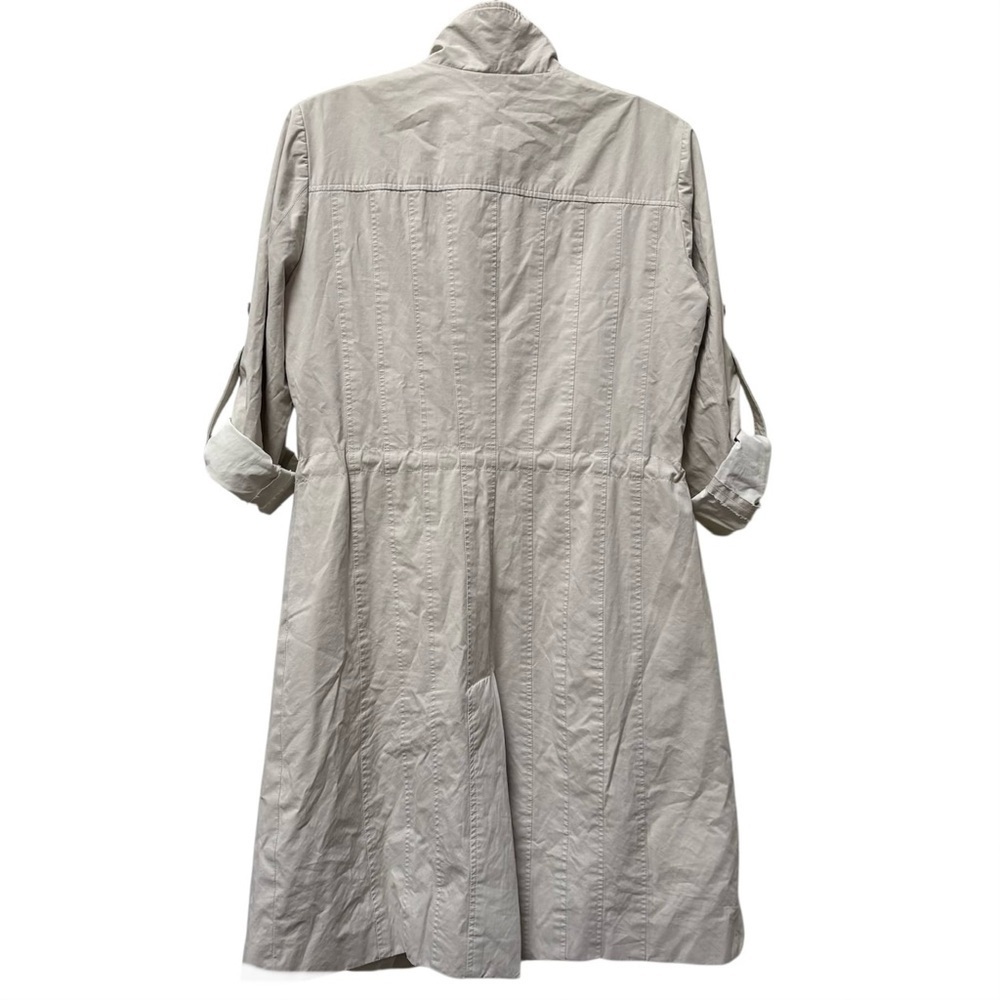 Calvin Klein Women’s Small Light Gray Coat Cinch Waist Zip Front - Picture 4 of 14